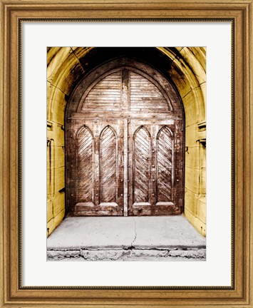 Framed Golden Cathedral Door I Print