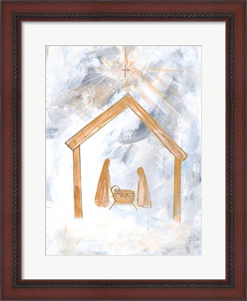 Framed Nativity Silver and Gold Print