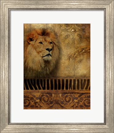 Framed Elegant Safari IV (Lion) Print