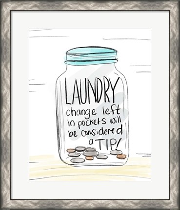 Framed Laundry Tip Jar Print