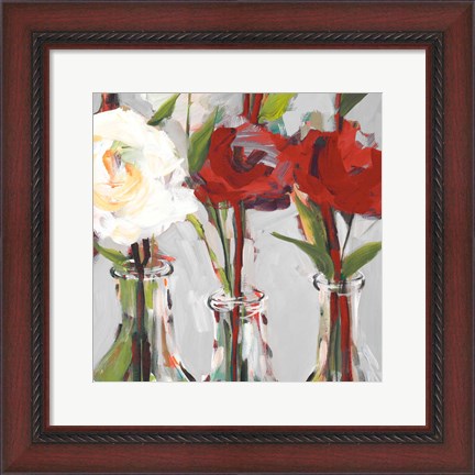 Framed Red Romantic Blossoms I Print