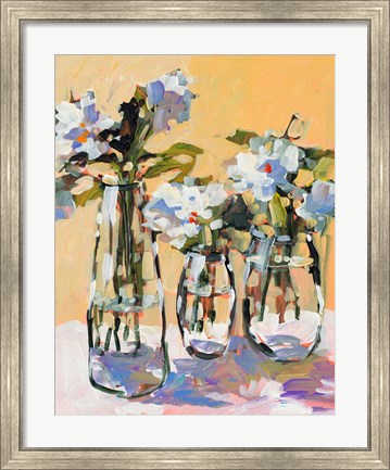 Framed Three Flower Vases Print