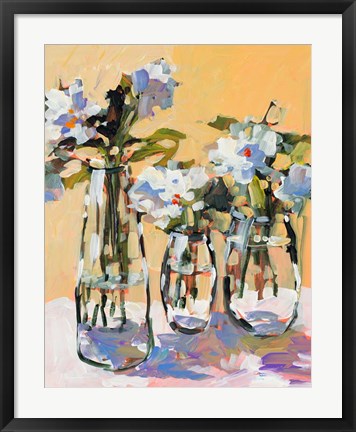 Framed Three Flower Vases Print