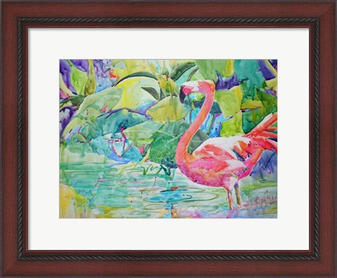 Framed Flaming Flamingo Print
