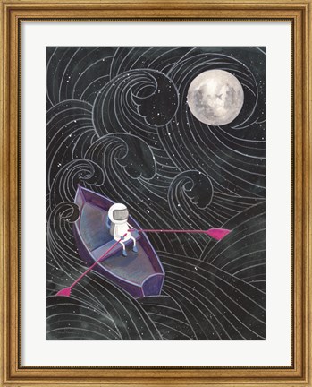 Framed Boat to the Moon Print