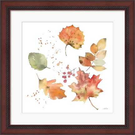 Framed Falling Leaves I Print