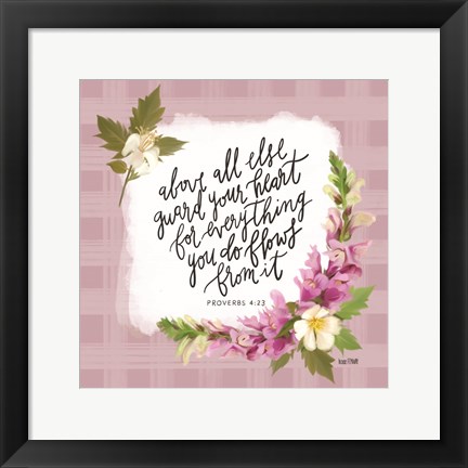 Framed Guard Your Heart Print
