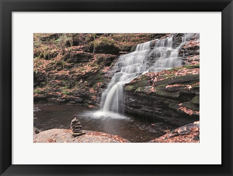 Framed Peaceful Day at Mohican Falls Print