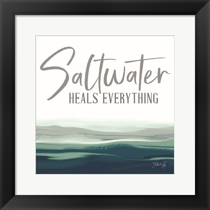 Framed Saltwater Heals Everything Print