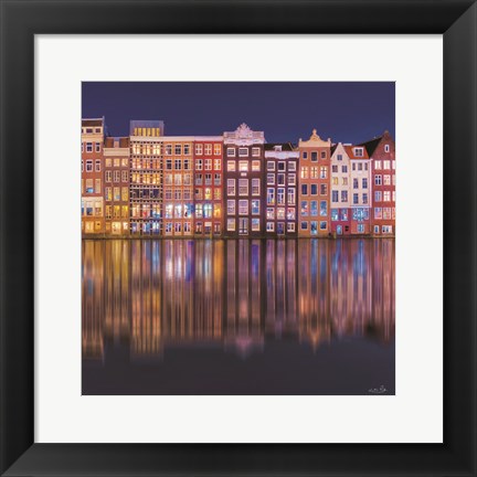 Framed Building Row Reflections 1 Print