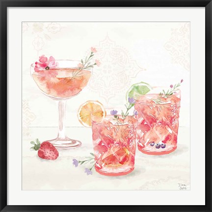 Framed Classy Cocktails V Print