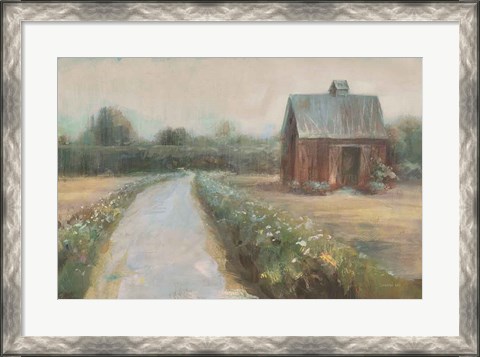 Framed Road to the Fields Neutral Print