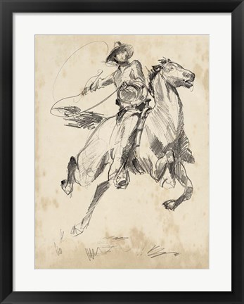 Framed King of the Rodeo I Print