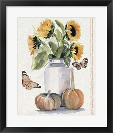 Framed Autumn Sunflowers II Print