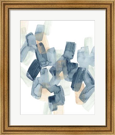 Framed Indigo Facets II Print