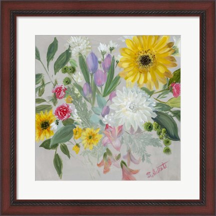 Framed Floral Burst II Print