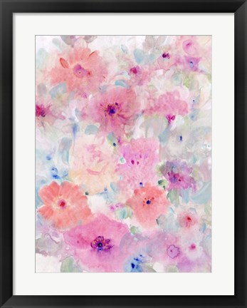 Framed Bright Floral Design I Print