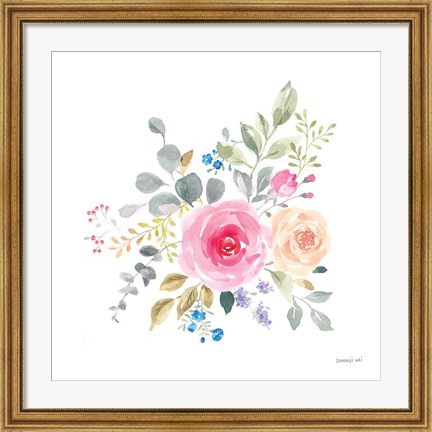 Framed Lush Roses III Print