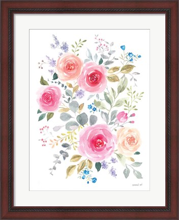 Framed Lush Roses I Print