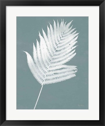 Framed Nature by the Lake Ferns III Gray Mist Crop Print