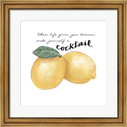 Framed Citrus Limon Sentiment III Print