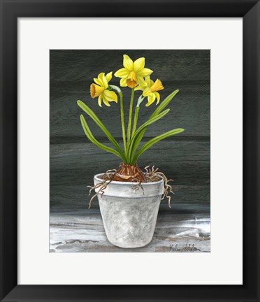 Framed Farmhouse Garden I-Daffodils Print