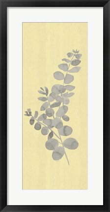 Framed Natural Inspiration Eucalyptus Panel Gray &amp; Yellow I Print