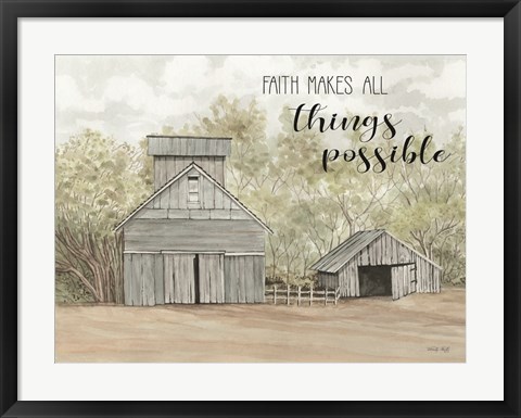Framed Faith Makes All Things Possible Print