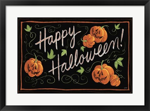 Framed Happy Halloween Jack O Lanterns Print