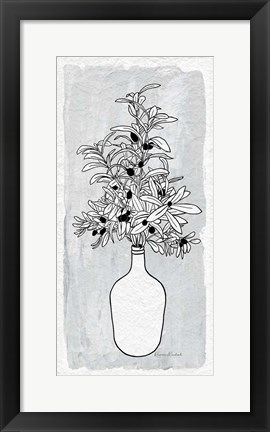 Framed Olive Branch Vase Print