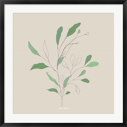 Framed Wispy Leaf II Print