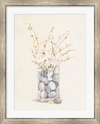 Framed Spring Vase With Pebbles Print