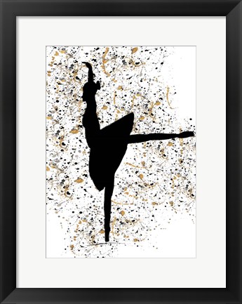 Framed Ballerina Silhouette I Print