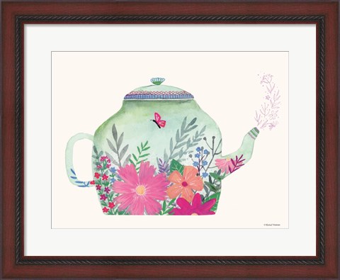Framed Garden Teapot Print