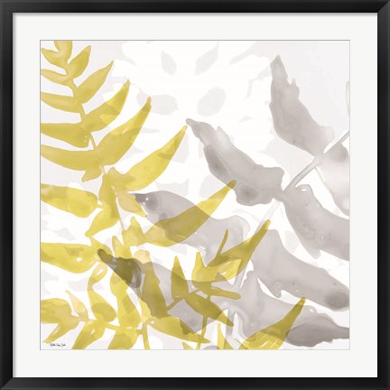 Framed Yellow-Gray Leaves 2 Print