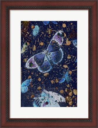Framed Confetti with Butterflies I Print