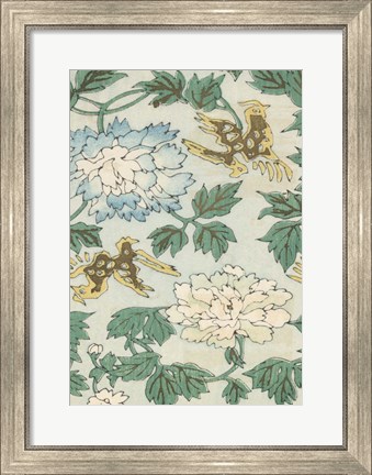 Framed Japanese Floral Design II Print