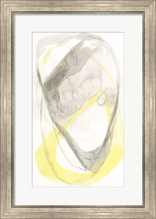 Framed Lemon &amp; Grey Tandem II Print