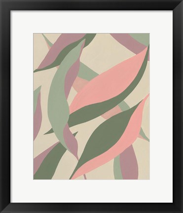 Framed Elongated Leaves II Print