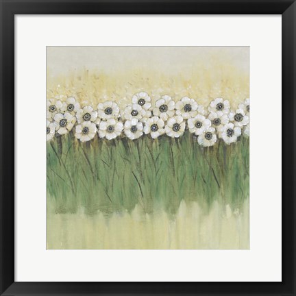 Framed Rows of Flowers II Print