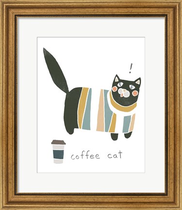 Framed Coffee Cats III Print