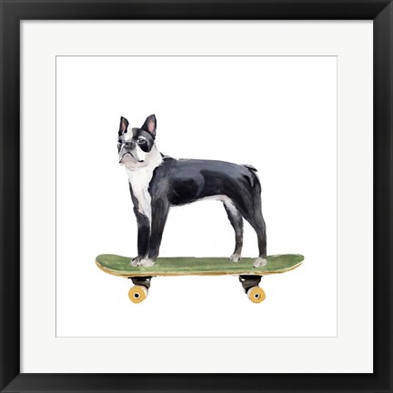 Framed Pups on Wheels IV Print
