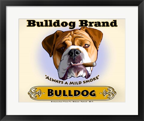 Framed Bulldog Cigar Print