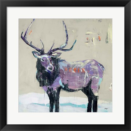 Framed Winter Elk Print