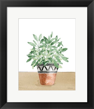 Framed Herb Garden V White Print