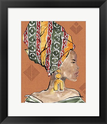 Framed African Flair V Warm Print