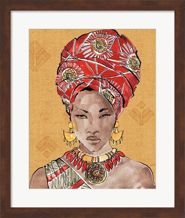 Framed African Flair IV Warm Print