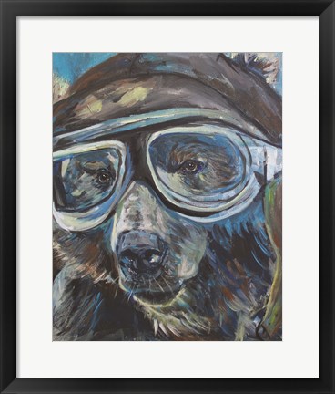 Framed Pilot Bear 1 Print