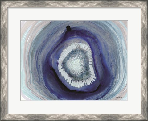 Framed Shades of Blue Agate Print