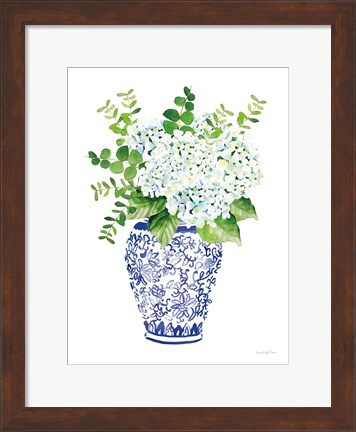 Framed Chinoiserie Hydrangea I Print